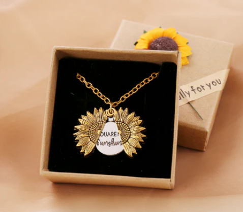 "You Are My Sunshine" Sunflower Necklace