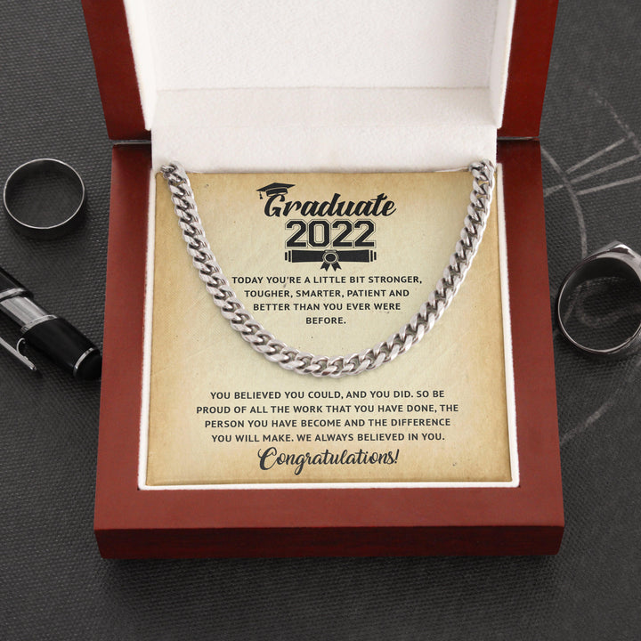 Jewelry gifts Graduation 2022 - New Horizonts - Cuban Link Chain - Belesmé - Memorable Jewelry Gifts