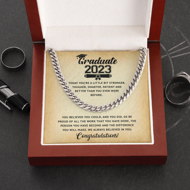 Jewelry gifts Graduation 2023 - New Horizonts - Cuban Link Chain - Belesmé - Memorable Jewelry Gifts