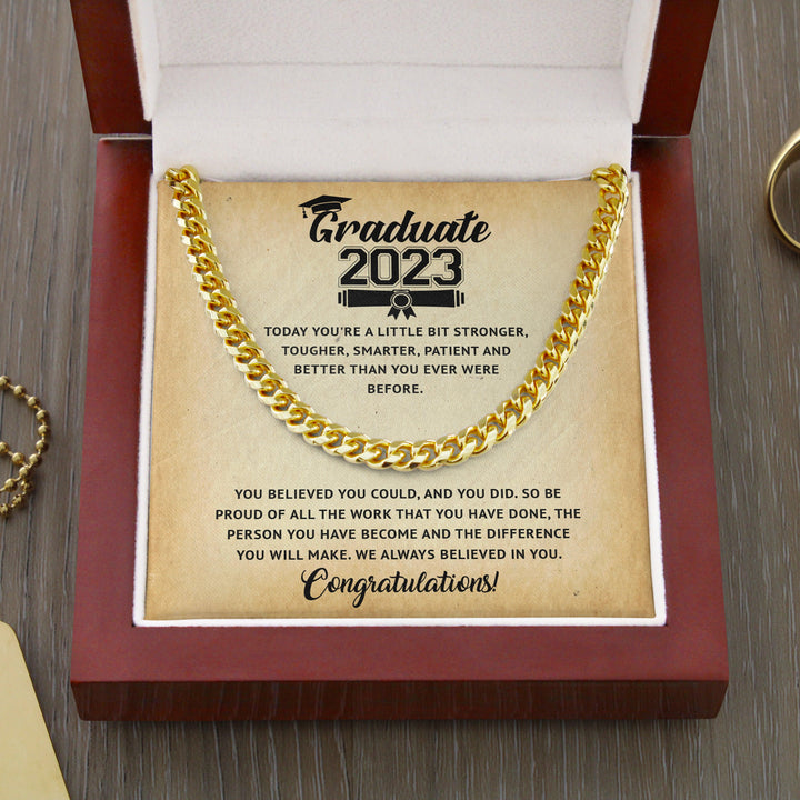 Jewelry gifts Graduation 2023 - New Horizonts - Cuban Link Chain - Belesmé - Memorable Jewelry Gifts