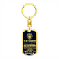 Grandson - My Brave Grandson - Dog Tag With Swivel Keychain