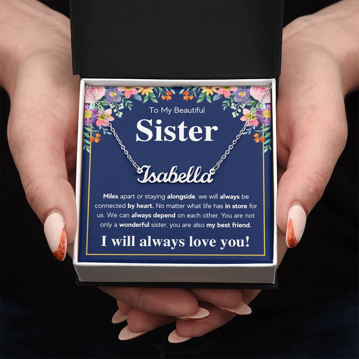 Personalized Custom Name Necklace From Sister birthday gifts from sister jewelry sisters necklace big sister little sister best sister gifts