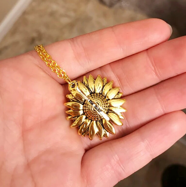 "You Are My Sunshine" Sunflower Necklace
