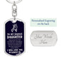 Jewelry gifts Daughter - Badass Daughter - Dog Tag With Swivel Keychain - Belesmé - Memorable Jewelry Gifts 