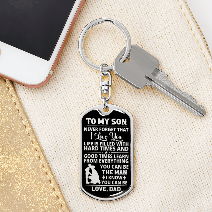Son - The Man - Dog Tag With Swivel Keychain