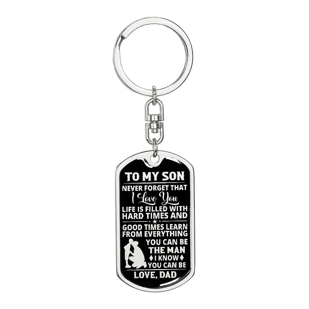 Son - The Man - Dog Tag With Swivel Keychain