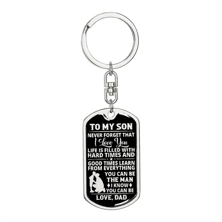 Son - The Man - Dog Tag With Swivel Keychain