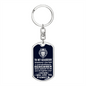 Grandson - My Brave Grandson - Dog Tag With Swivel Keychain