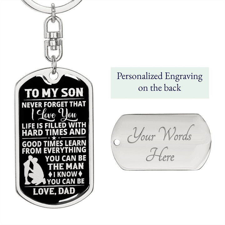 Son - The Man - Dog Tag With Swivel Keychain