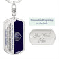 Daughter - Believe In You - Dog Tag With Swivel Keychain