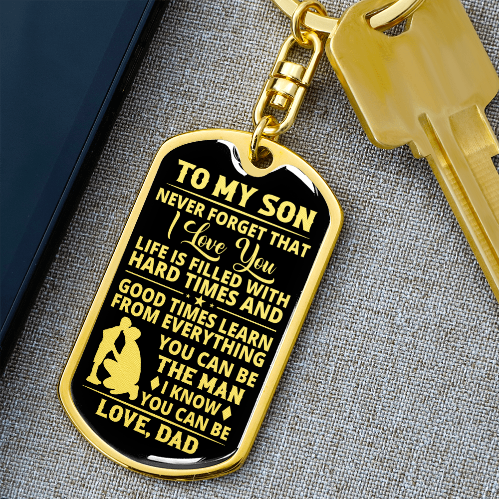 Son - The Man - Dog Tag With Swivel Keychain