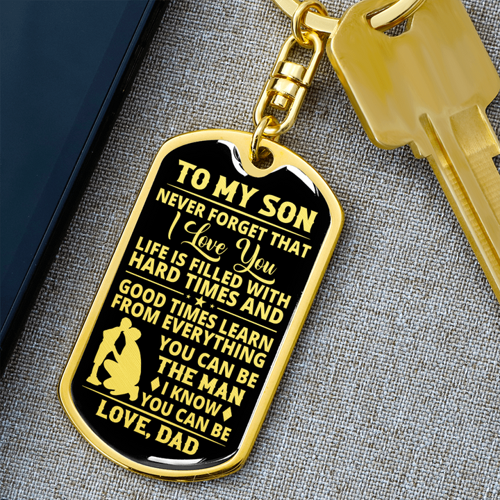 Son - The Man - Dog Tag With Swivel Keychain