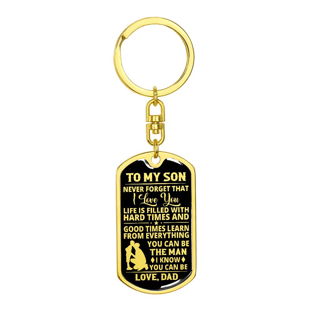 Son - The Man - Dog Tag With Swivel Keychain