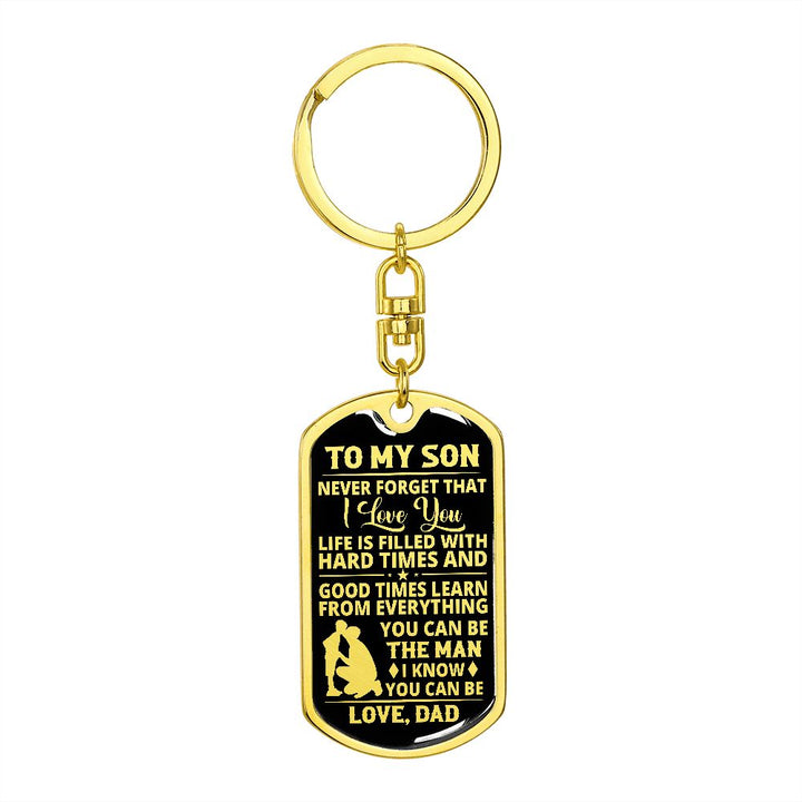 Son - The Man - Dog Tag With Swivel Keychain