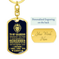 Grandson - My Brave Grandson - Dog Tag With Swivel Keychain