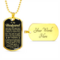 Husband - Gave My Heart - Military Necklace