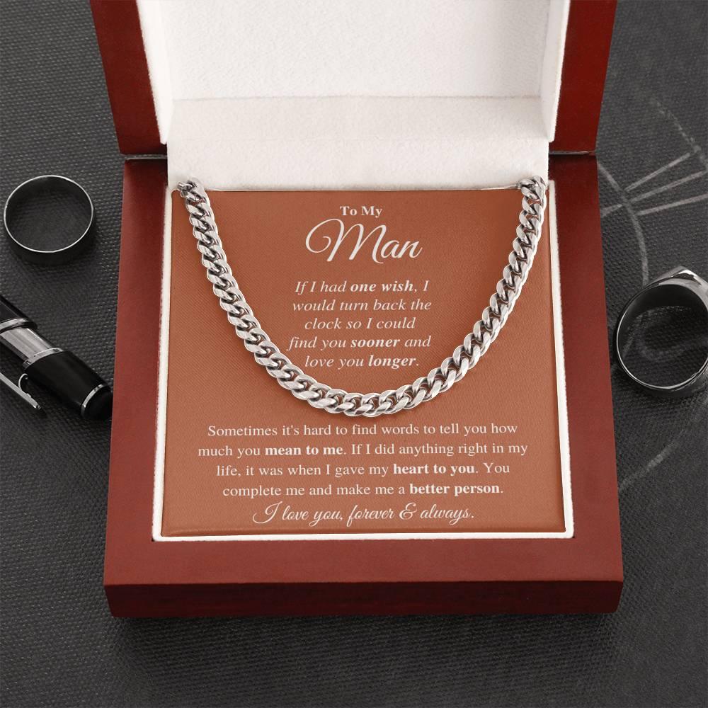 Jewelry gifts My Man - My Heart - Cuban Link Chain - Belesmé - Memorable Jewelry Gifts 