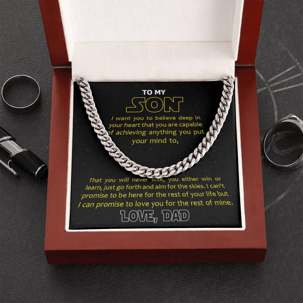 Jewelry gifts Son - Never Lose - Cuban Link Chain - Belesmé - Memorable Jewelry Gifts 