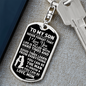 Son - Brave - Dog Tag With Swivel Keychain