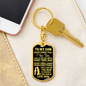 Son - Brave - Dog Tag With Swivel Keychain