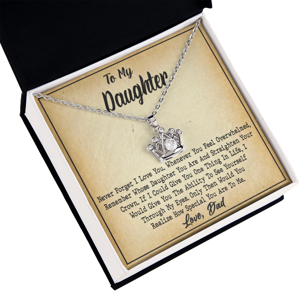 Daughter - Beautiful Eyes - Crown Necklace