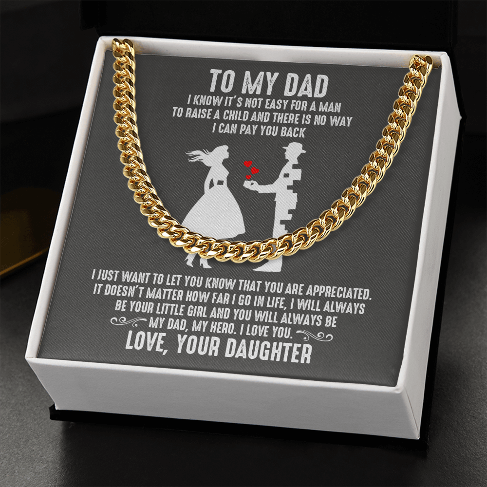 Dad - Your Little Girl - Cuban Link Chain