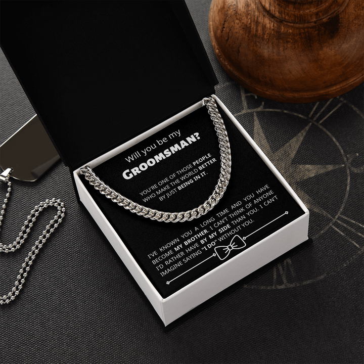 Groomsman - By My Side - Cuban Link Chain