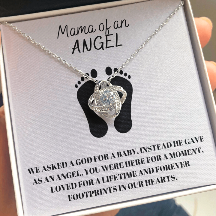 Mama of an Angel - Be Strong - Love Knot Necklace