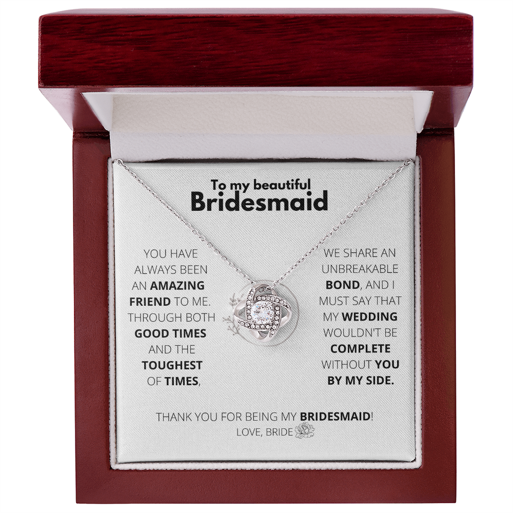 Bridesmaid - Unbreakable bond - Love Knot Necklace