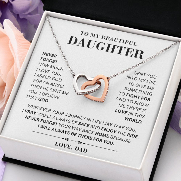 [ Almost Sold Out ] Daughter - Always Be Safe - Interlocking Hearts Necklace