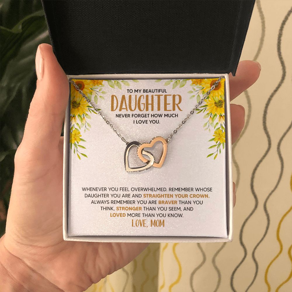 Daughter - Lovely Daughter - Interlocking Hearts Necklace