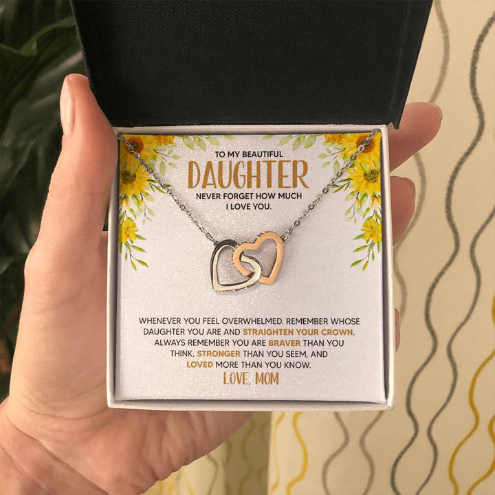 Daughter - Lovely Daughter - Interlocking Hearts Necklace