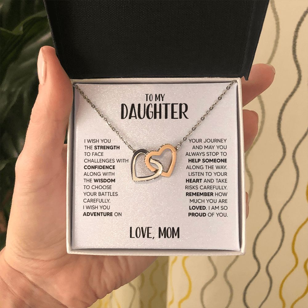 Daughter - Strength - Interlocking Hearts Necklace