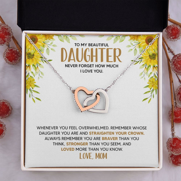 Daughter - Lovely Daughter - Interlocking Hearts Necklace