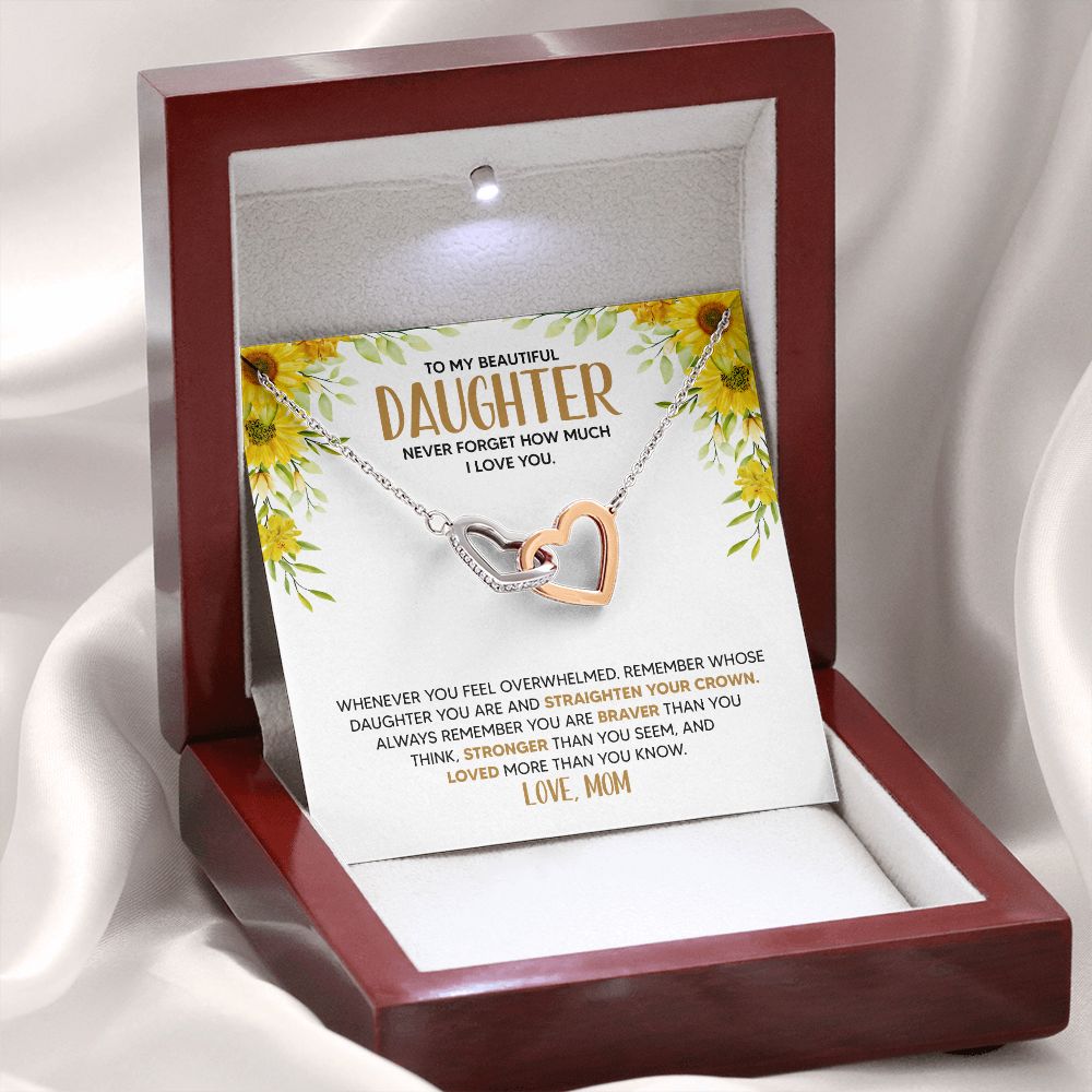 Daughter - Lovely Daughter - Interlocking Hearts Necklace