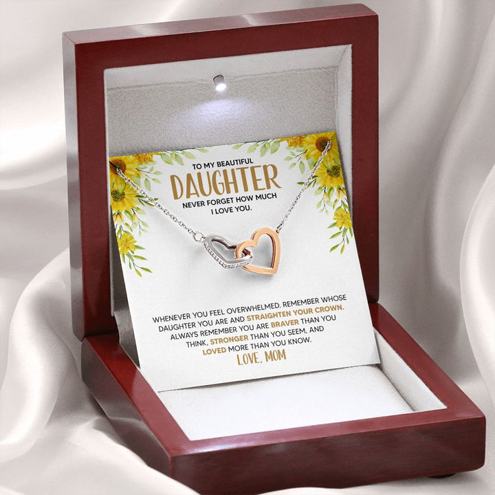 Daughter - Lovely Daughter - Interlocking Hearts Necklace