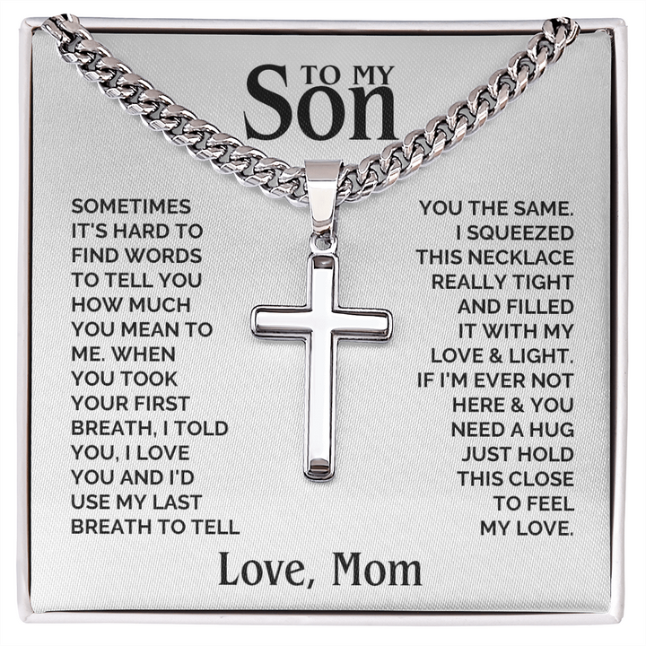 Son - First Breath - Cross Cuban Link Chain