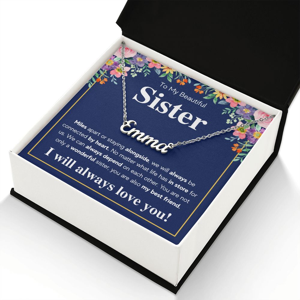 Personalized Custom Name Necklace From Sister birthday gifts from sister jewelry sisters necklace big sister little sister best sister gifts