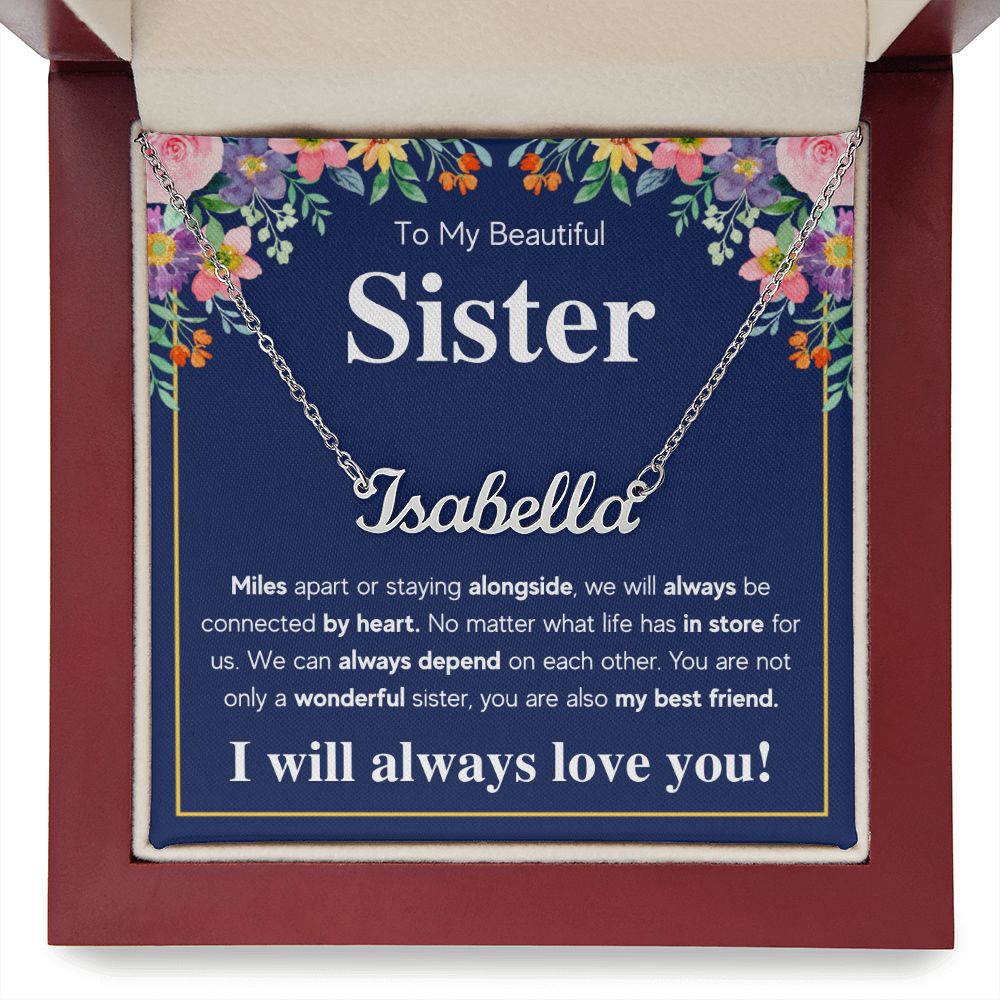 Personalized Custom Name Necklace From Sister birthday gifts from sister jewelry sisters necklace big sister little sister best sister gifts