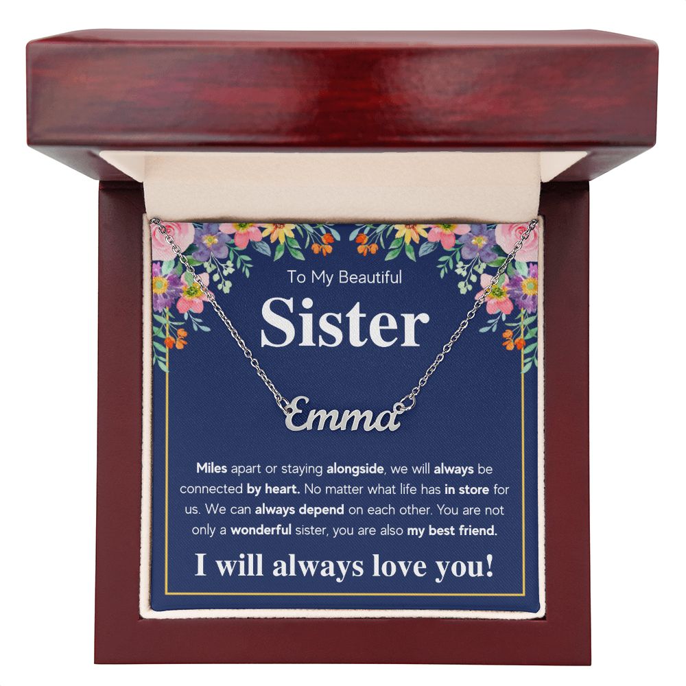 Personalized Custom Name Necklace From Sister birthday gifts from sister jewelry sisters necklace big sister little sister best sister gifts